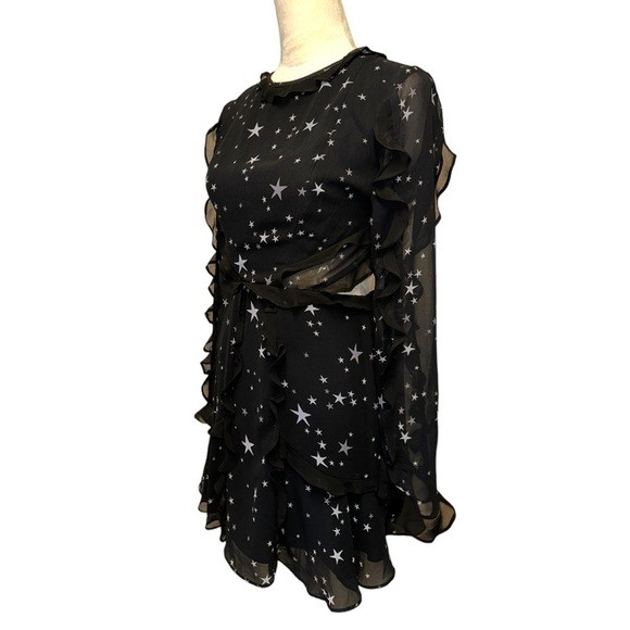 NWT Fame and Partners Kye Night Sky Star Print Ruffle Open Back Mini Dress 2 - Picture 10 of 15